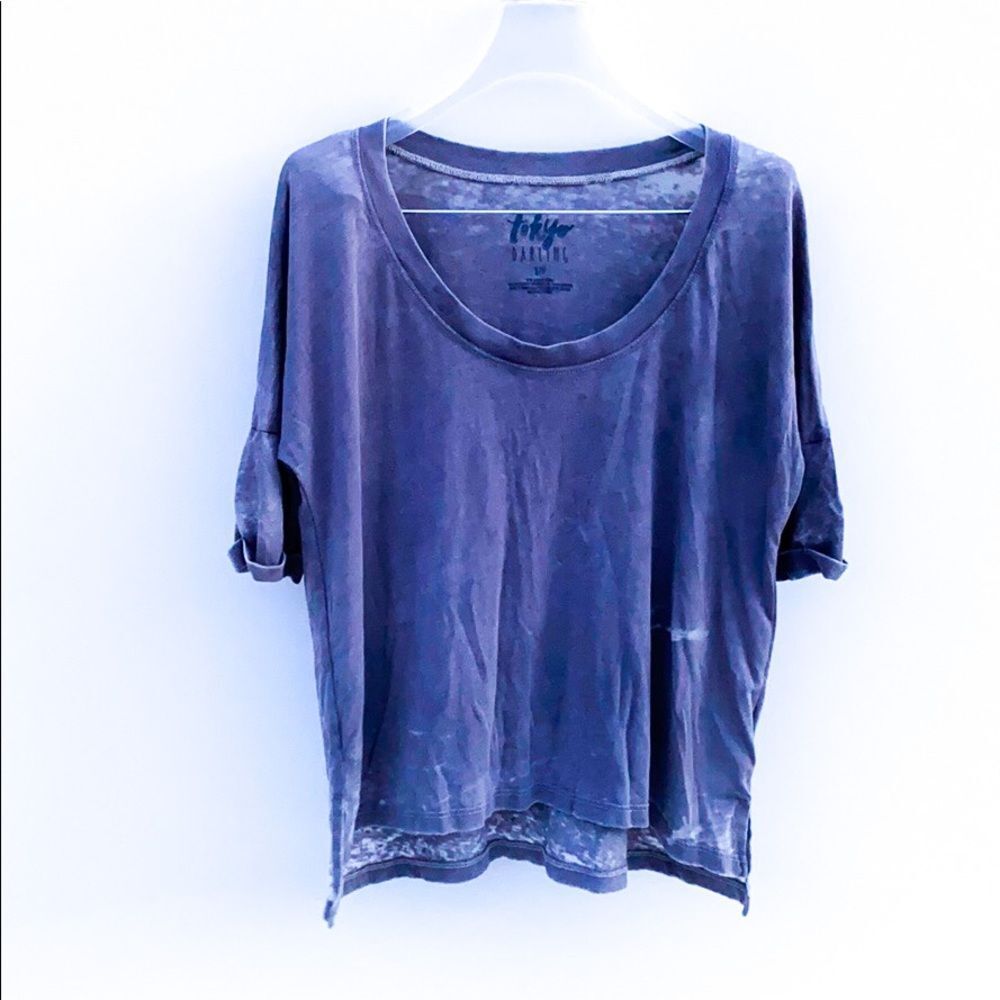 Tokyo Darling Gray Tie Dye front Crop tee